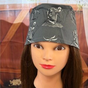 Gray Skull Pattern Surgical Scrub Cap